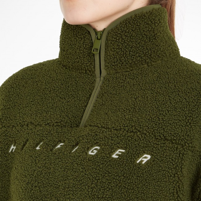 Tommy hilfiger half zip teddy hoodie deals